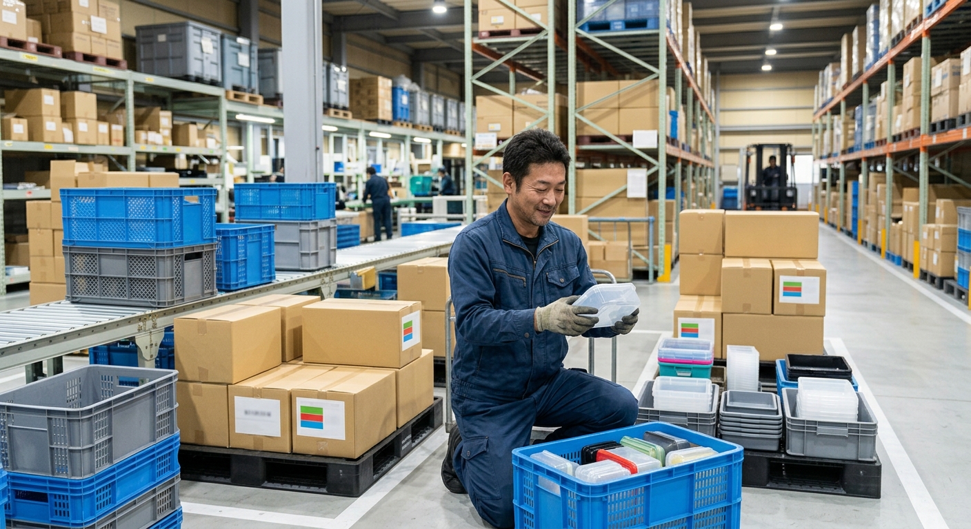 【男性活躍中】プラスチック製品の仕分け・入出庫作業